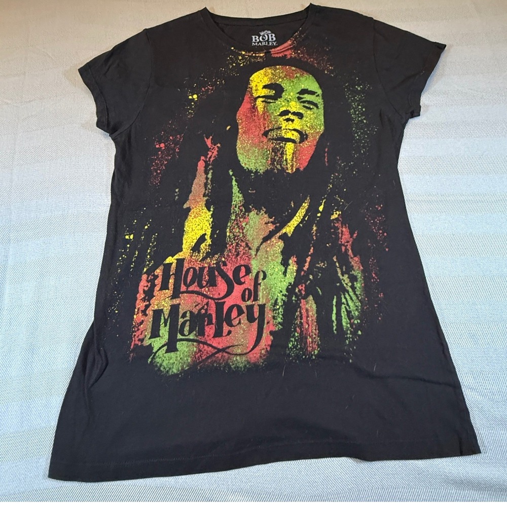 Bob Marley House of Marley Graphic Tee Black 2XL Reggae Rasta Cotton 2590
